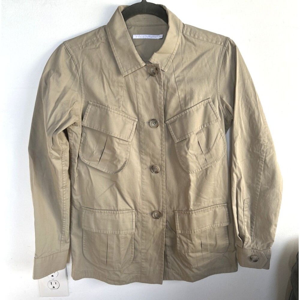 Engle Roberts Women Lightweight Cotton Poplin Safari Field Jacket/Shirt Sand XXS